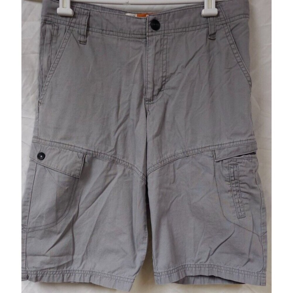 Lee Dungarees Mens teen Sz 30 Grey Khaki Relaxed Fit Cargo Shorts 12" Inseam